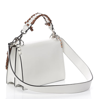 Fendi Vitello Liberty Whipstitch Bow Kan I Shoulder Bag White Ice Multicolor 3 of 14