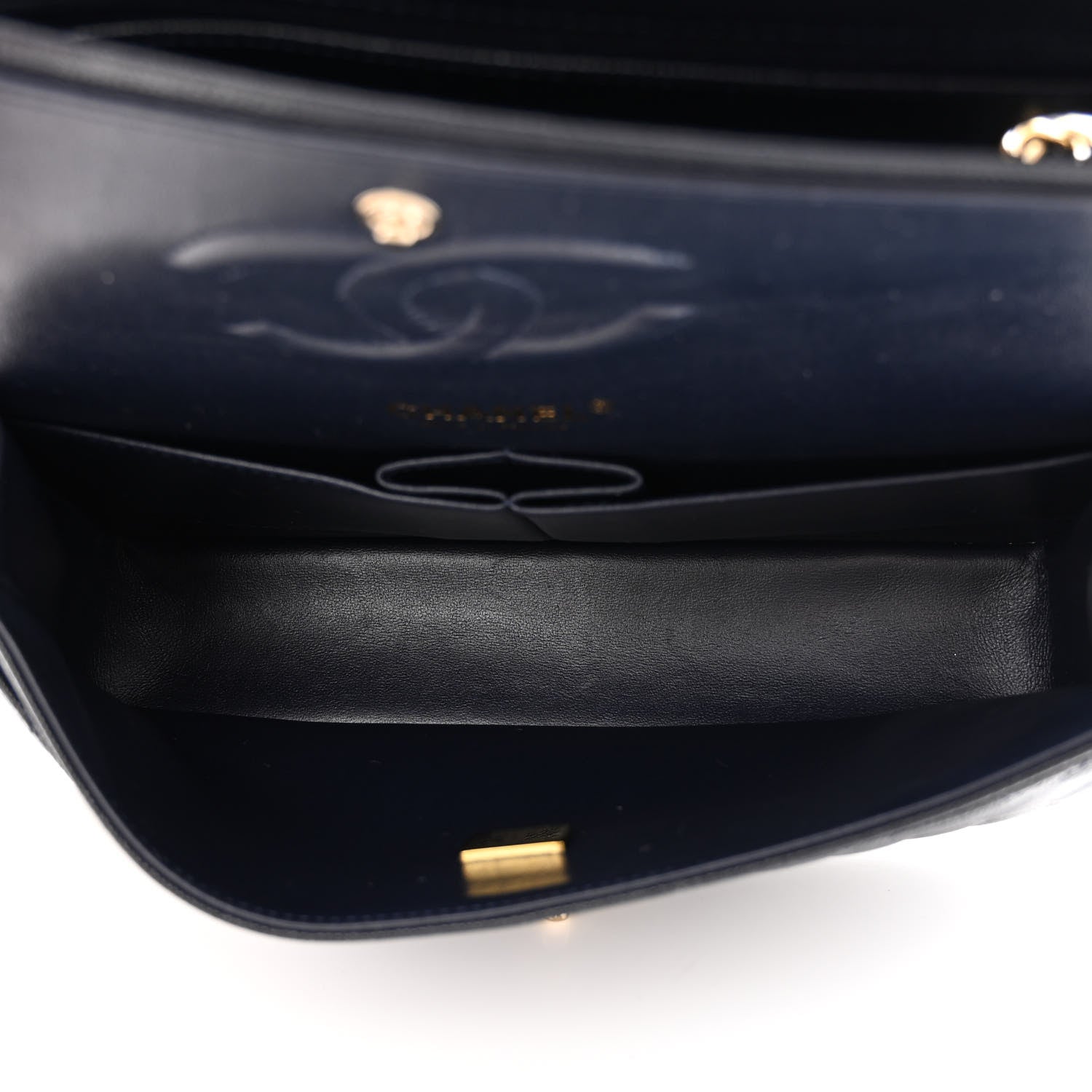 Chanel Caviar Quilted Medium Double Flap Dark Blue 5 of 10