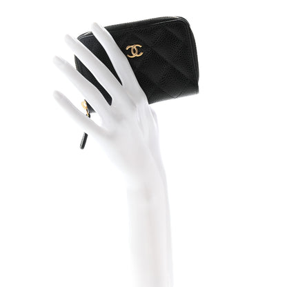 Chanel Caviar Quilted Zip Coin Purse Black 2 of 7