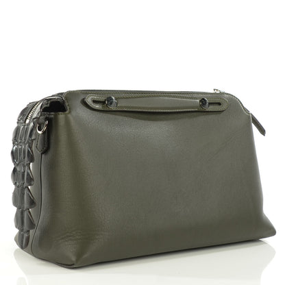 Fendi Vitello Dolce Croc Tail Large By The Way Boston Bag Verde Prato Black 2 of 9