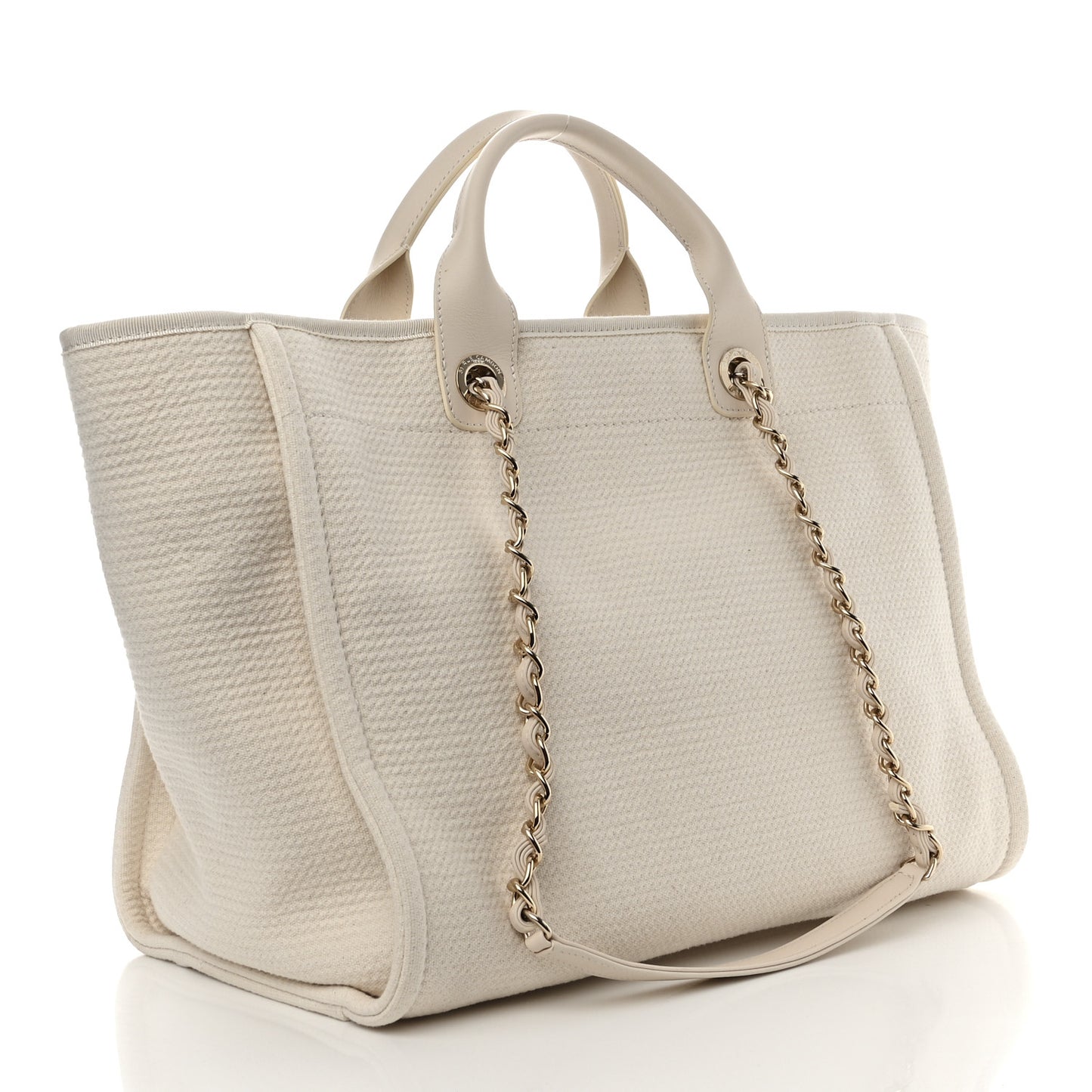 Mixed Fibers Medium Deauville Tote White