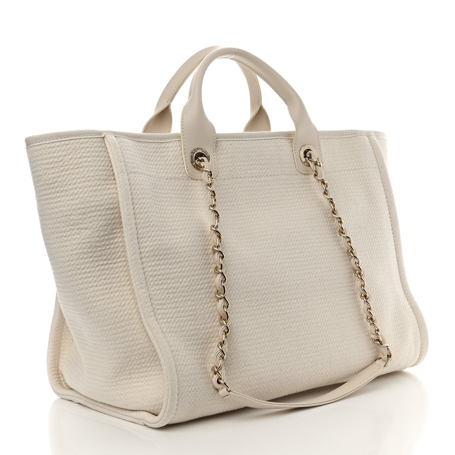 Chanel Mixed Fibers Medium Deauville Tote White 4 of 12