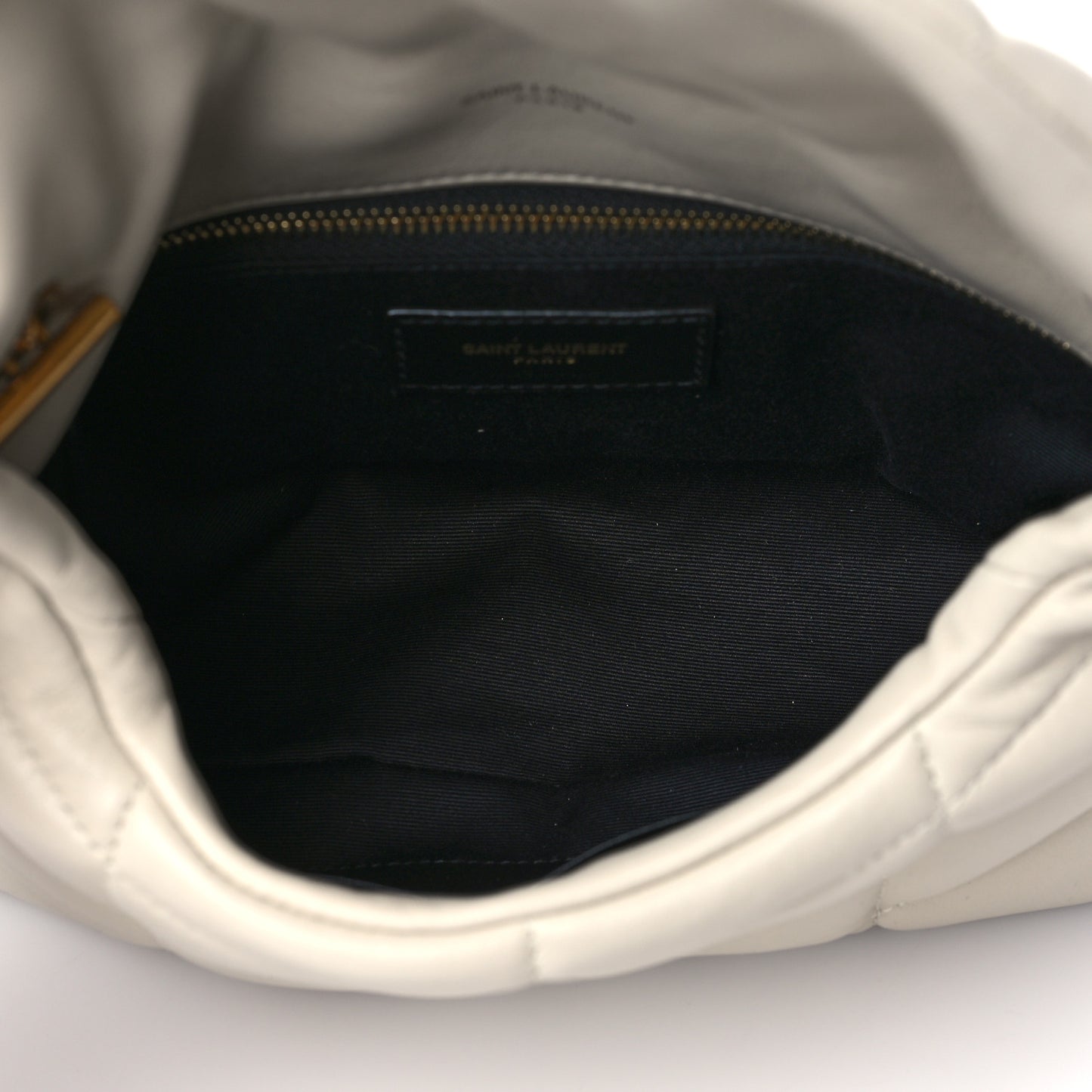 Lambskin Quilted Toy Loulou Puffer Monogram Chain Satchel Crema Soft