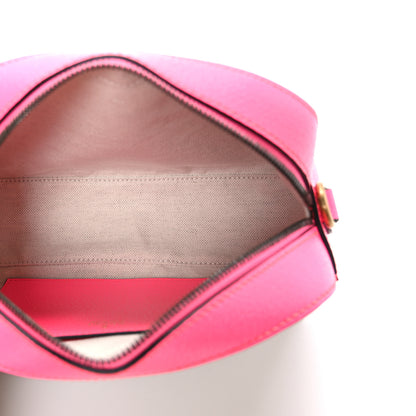 Gucci GG Supreme Monogram Textured Dollar Calfskin Web Ophidia Small Crossbody Bag Beige Ebony Fuchsia 5 of 10