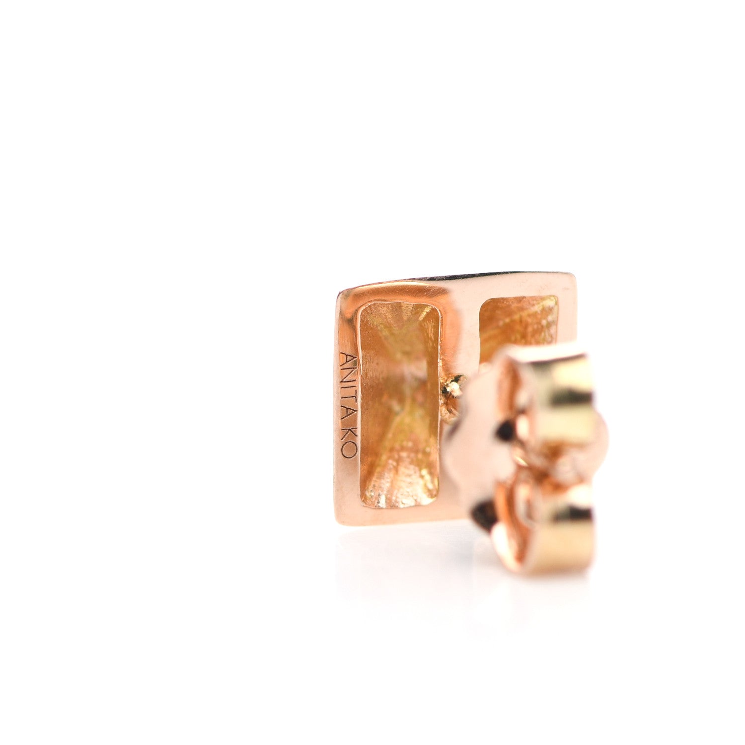 Anita Ko 14K Rose Gold Pyramid Stud Earrings 4 of 5