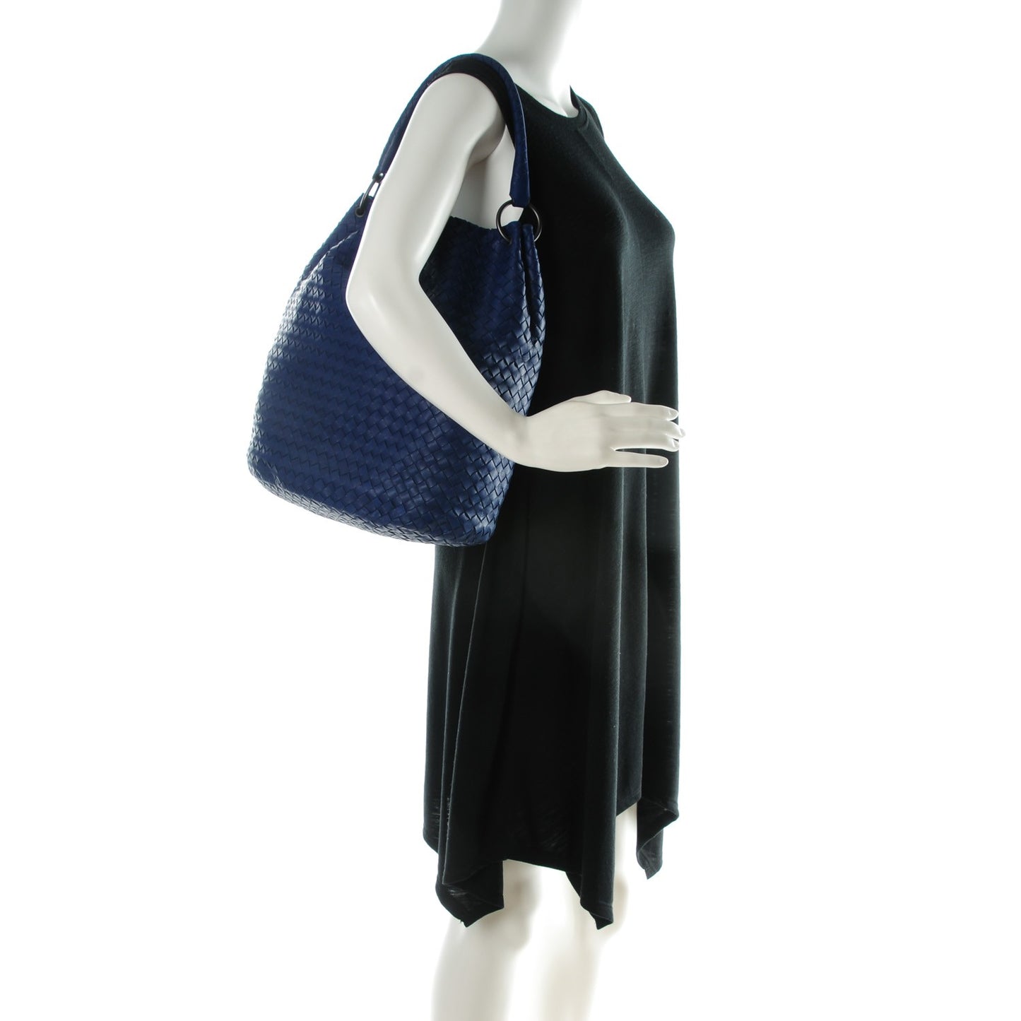 Nappa Intrecciato Bucket Bag Sapphire