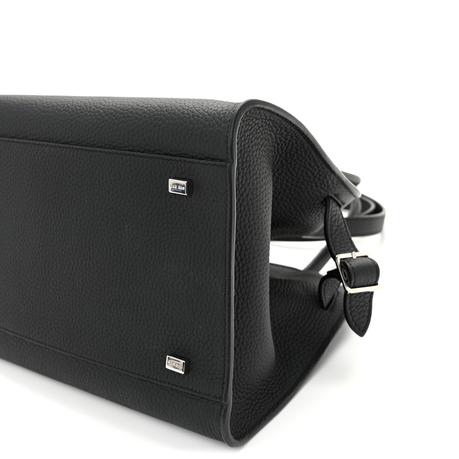 The Row Grained Calfskin Soft Margaux 10 Bag Black 9 of 9