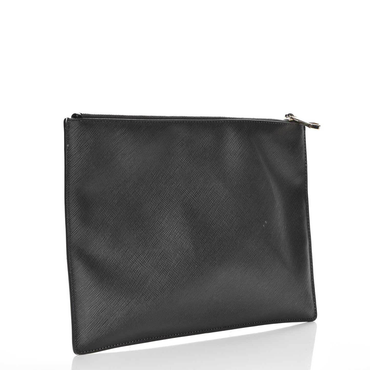 Textured Coated Canvas Rottweiler Print Large Cosmetic Pouch Black