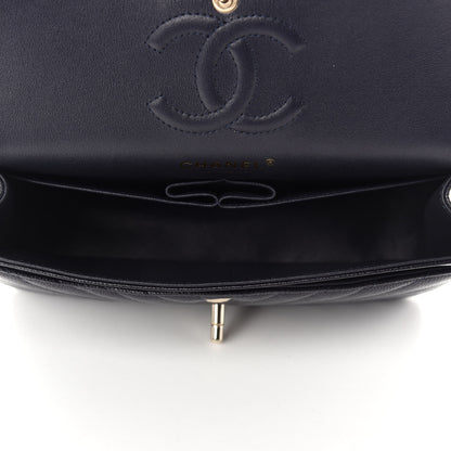 Chanel Caviar Chevron Quilted Small Double Flap Navy Blue 5 of 11