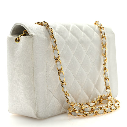 Chanel Caviar Quilted Medium Single Flap White 3 of 11