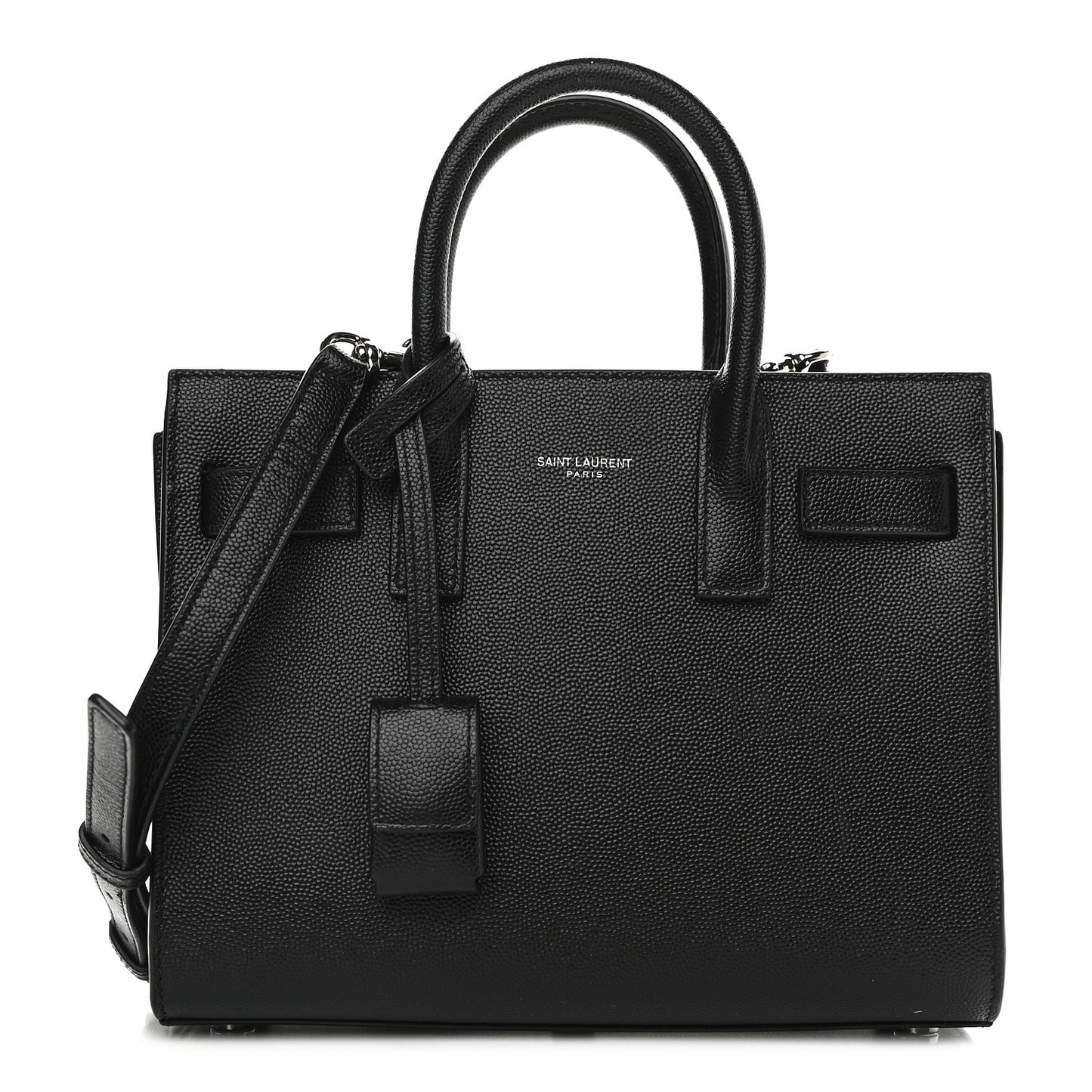 Grained Calfskin Nano Sac De Jour Black