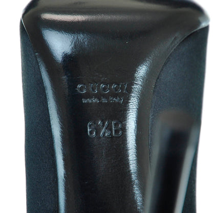 Gucci Satin Crystal Horsebit Hollywood Pumps 6.5 Black 6 of 7