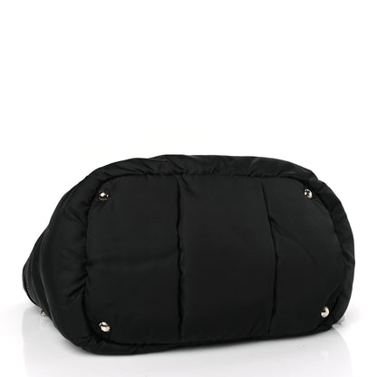 Prada Nylon Quilted Padded Triangle Logo Zip Tote Black 4 of 8