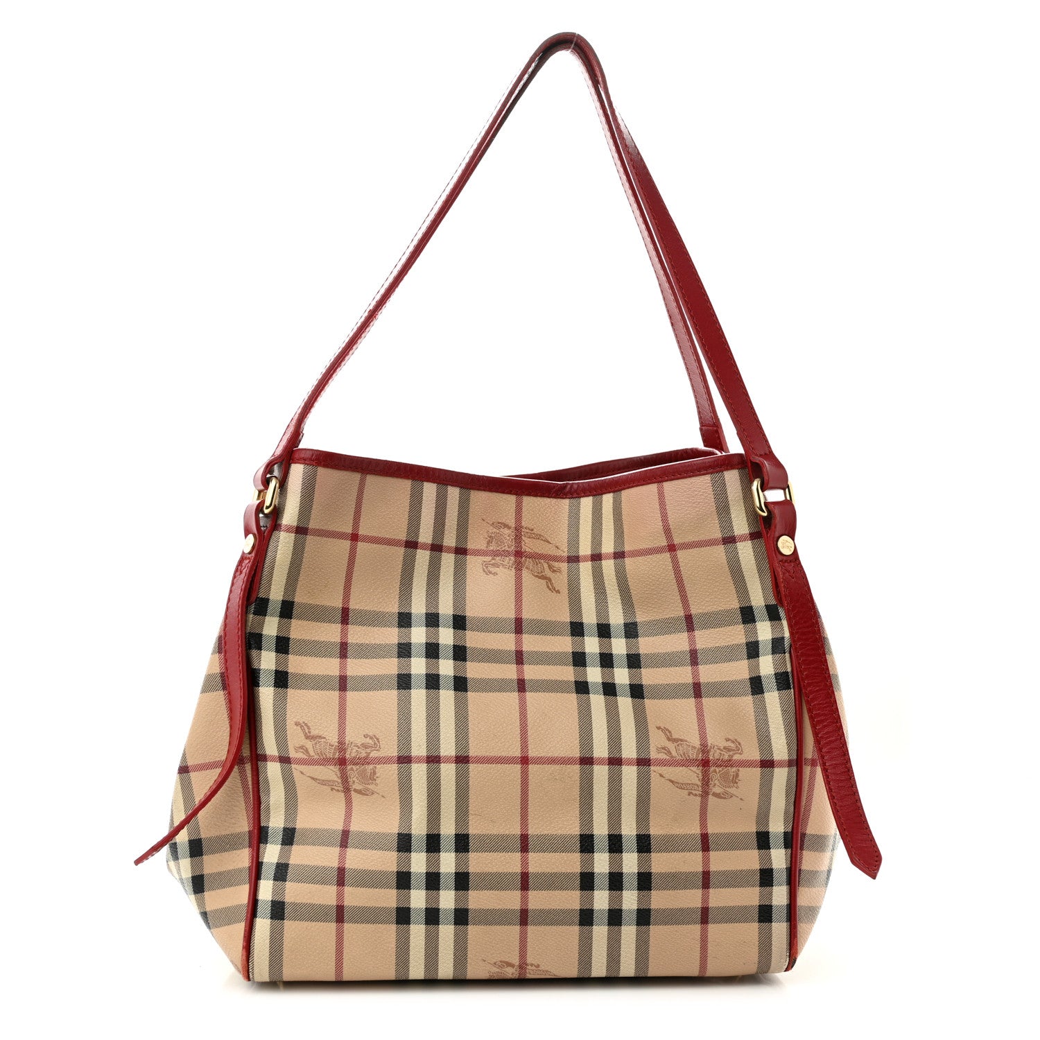 Burberry Haymarket Check Small Canterbury Tote Red 1 of 13