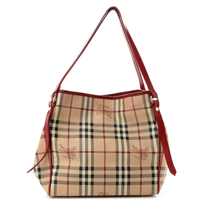 Burberry Haymarket Check Small Canterbury Tote Red 1 of 13