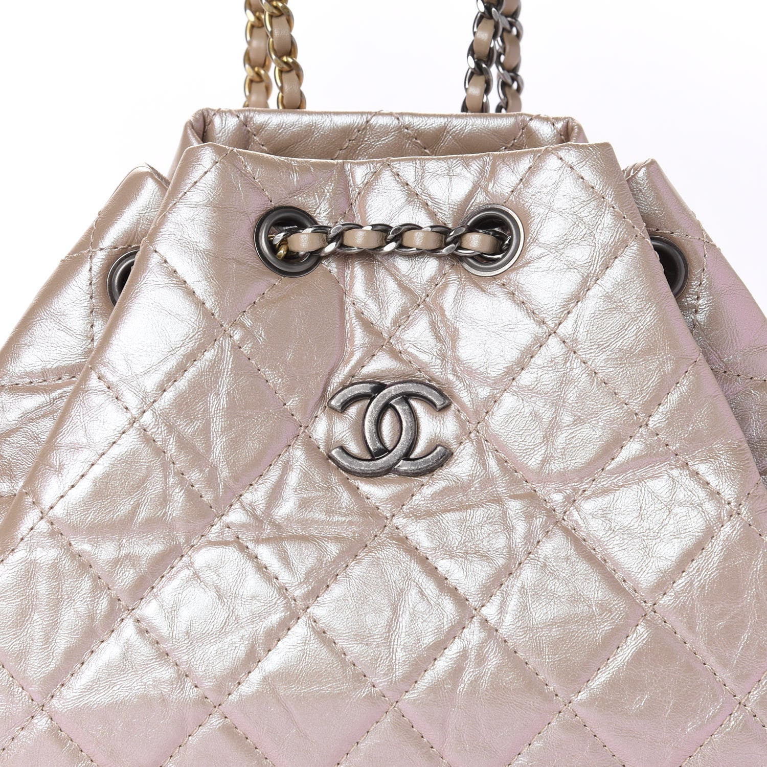 Chanel Iridescent Lambskin Calfskin Small Quilted Gabrielle Backpack Light Pink 10 of 10