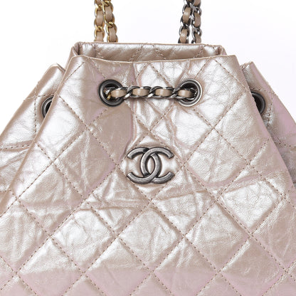 Chanel Iridescent Lambskin Calfskin Small Quilted Gabrielle Backpack Light Pink 10 of 10