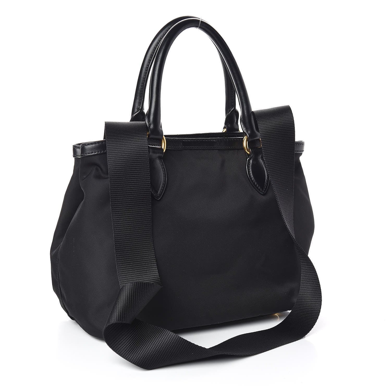 Prada Tessuto Nylon Soft Calf Tote Black 4 of 11