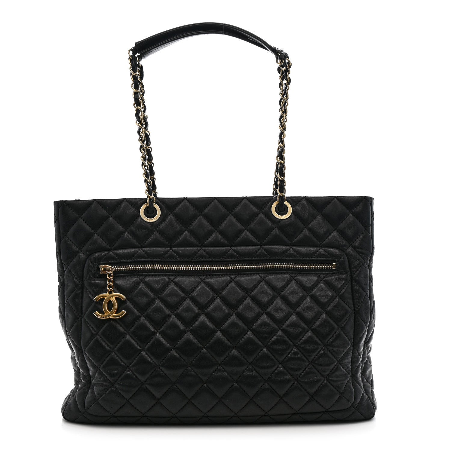 Chanel Lambskin Quilted Large Tote Black 1 of 16