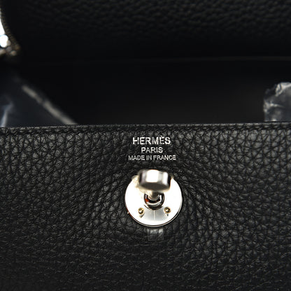Hermes Taurillon Clemence Mini Lindy 20 Black 5 of 10