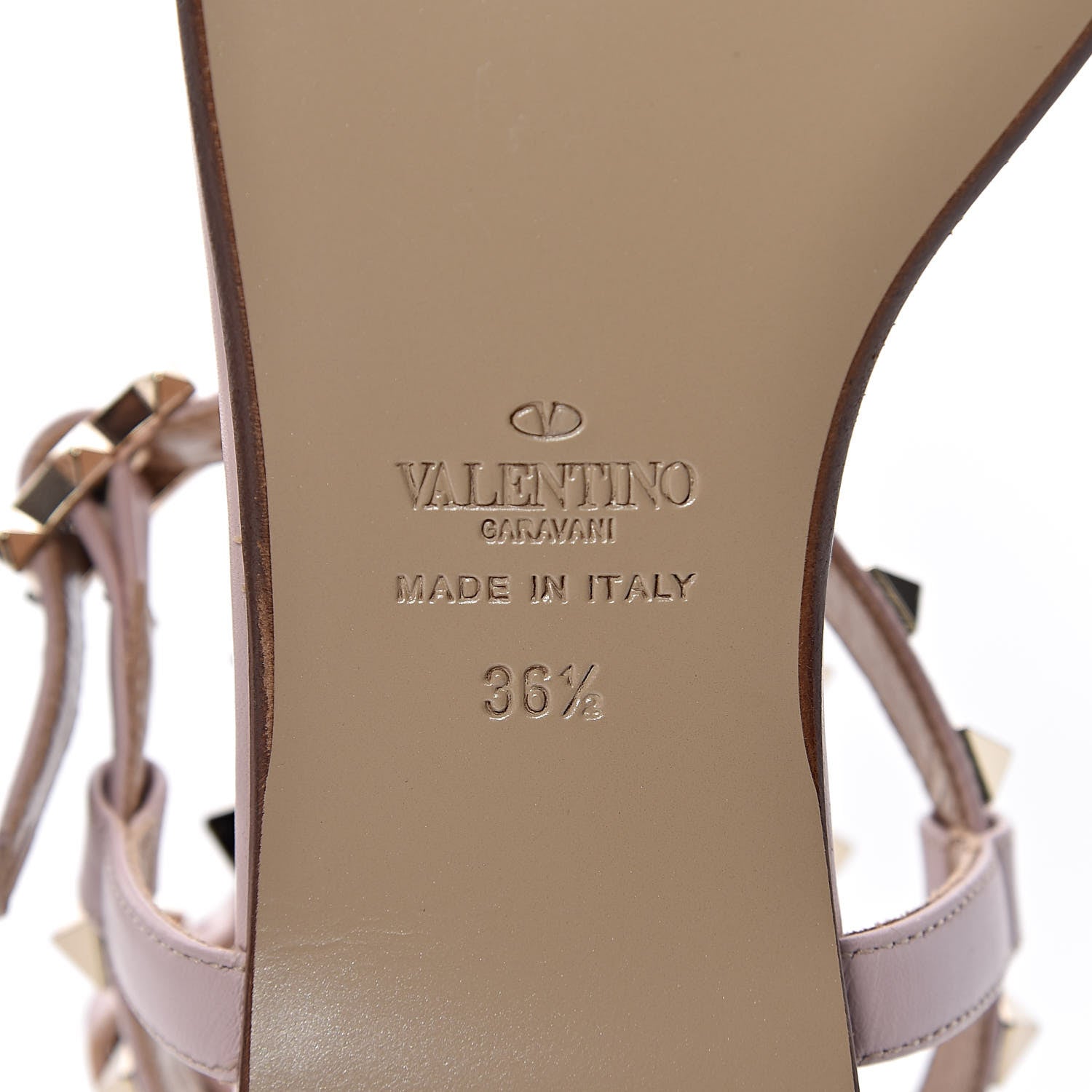 Valentino Garavani Calfskin Rockstud Ankle T-Strap Flat Sandals 36.5 Water Rose 7 of 8
