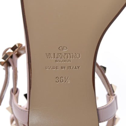 Valentino Garavani Calfskin Rockstud Ankle T-Strap Flat Sandals 36.5 Water Rose 7 of 8