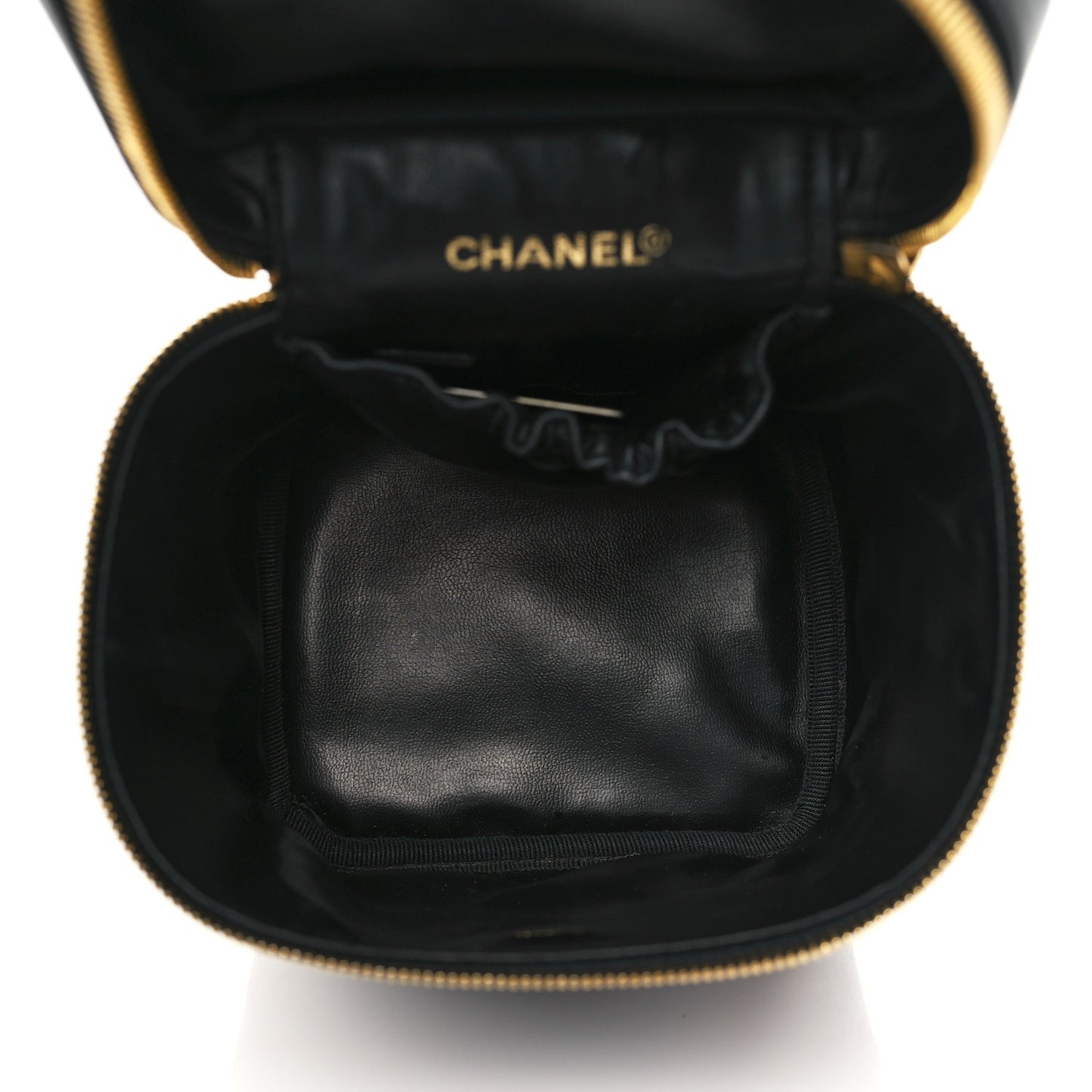 Lambskin Vanity Cosmetic Case Black