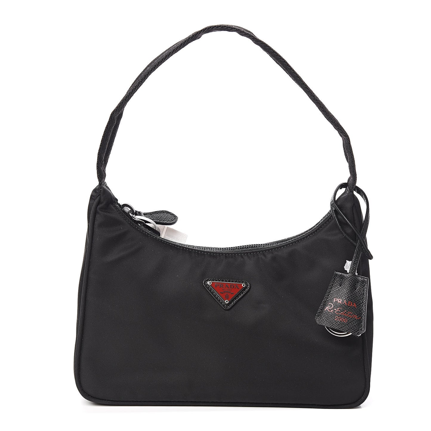 Tessuto Nylon Saffiano Lunar New Year Mini Re-Edition 2000 Bag Black Fuoco