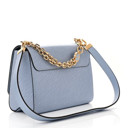 Louis Vuitton Epi Twist Monogram Flower Chain Shoulder Bag MM Blue 4 of 11