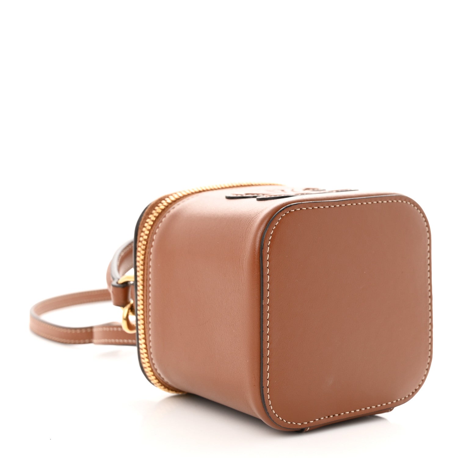 Celine Smooth Calfskin Cuir Triomphe Mini Vanity Case Tan 4 of 16