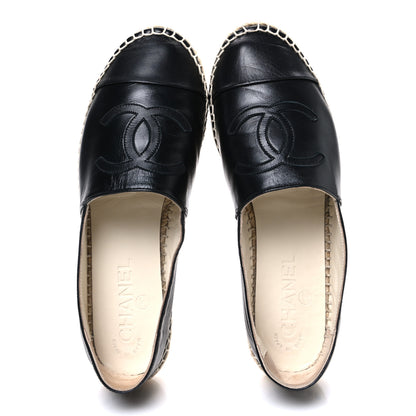 Chanel Lambskin CC Espadrilles 37 Black 2 of 11