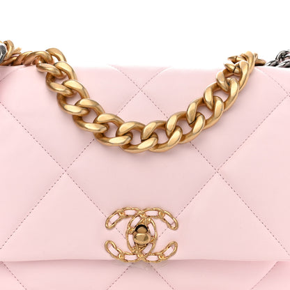 Chanel Lambskin Quilted Large Chanel 19 Flap Light Pink 8 of 10