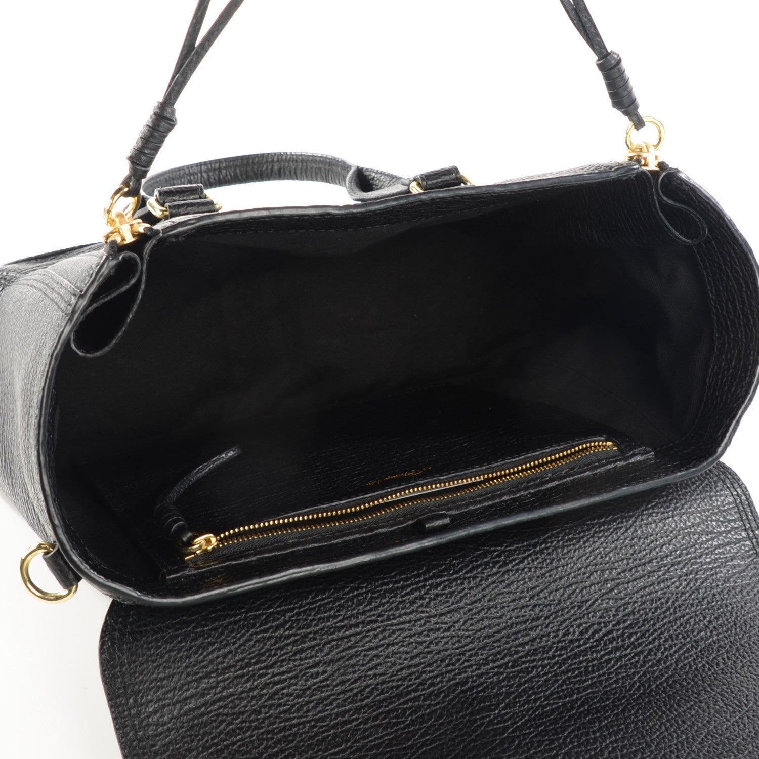 3.1 Phillip Lim 3.1 Textured Calfskin Medium Pashli Satchel Black 5 of 8