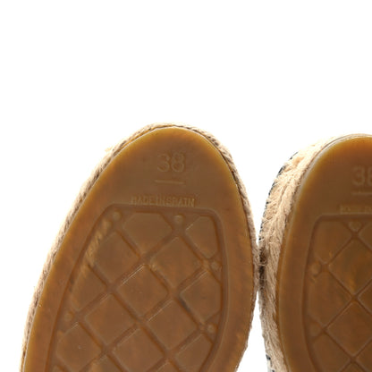 Chanel Printed Canvas Grosgrain 31 Rue Cambon Espadrilles 38 Black White 8 of 11