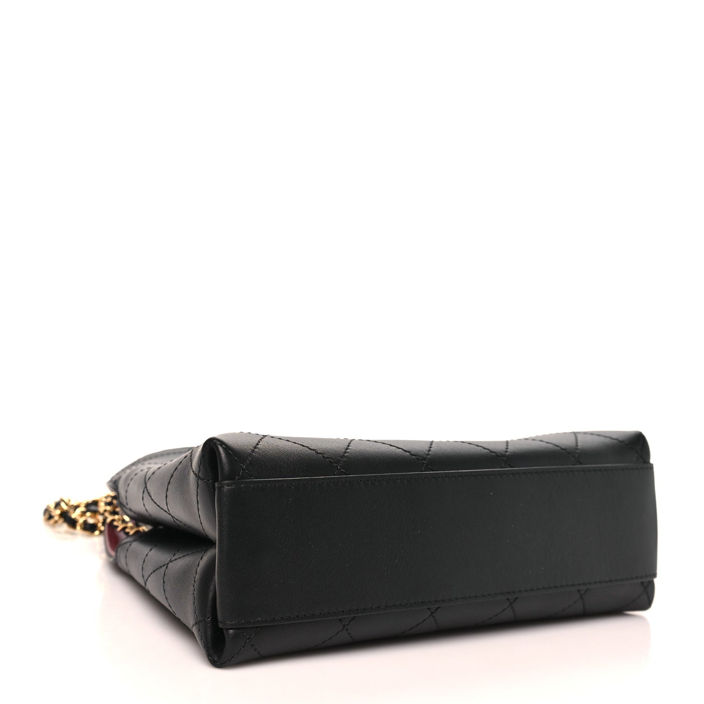 Calfskin Chic Lady Small Shopping Tote Black