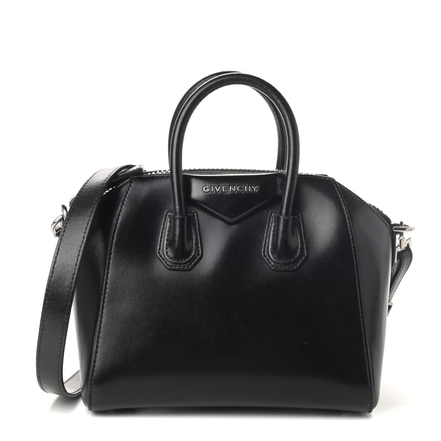 Shiny Lord Calfskin Mini Antigona Black