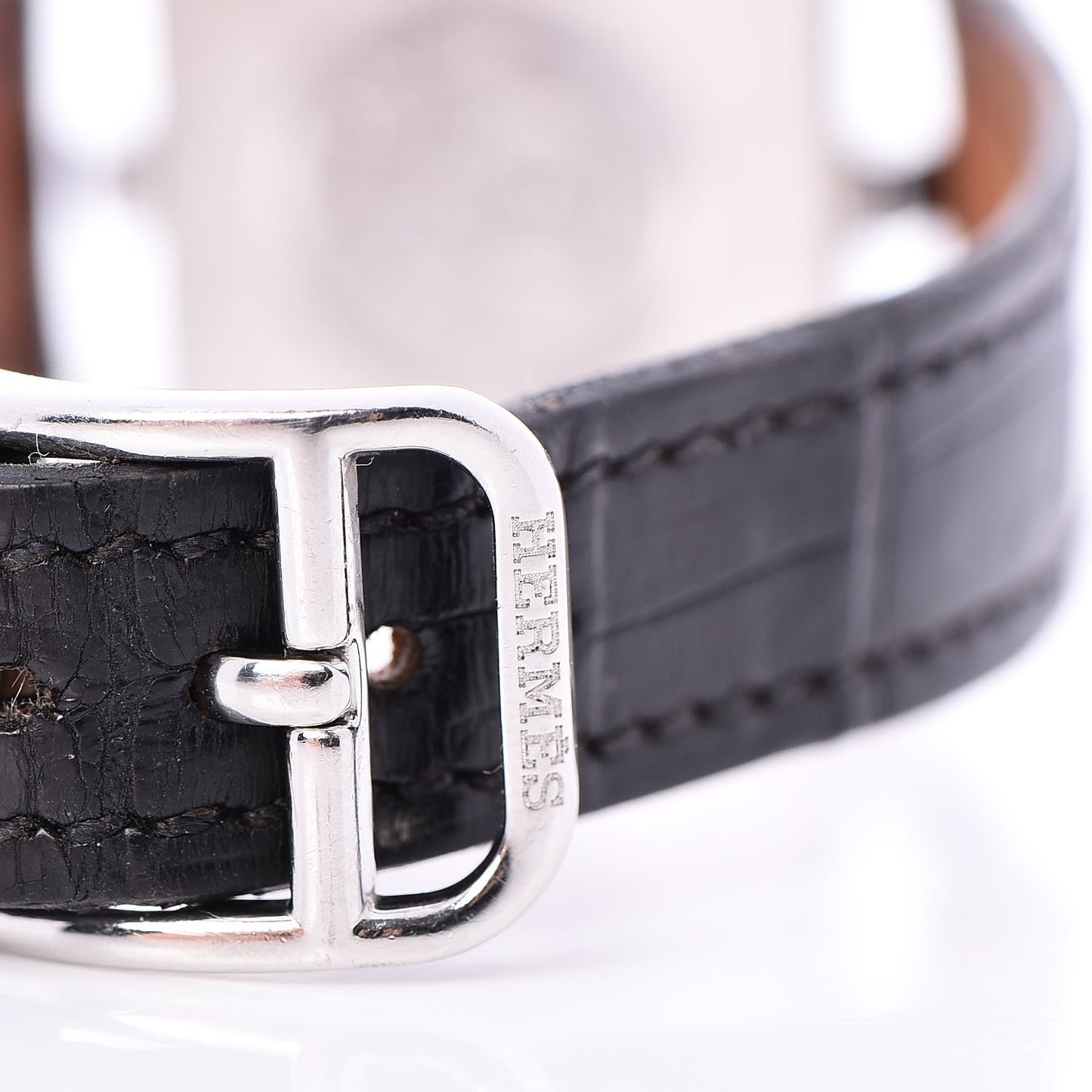 Stainless Steel Alligator 23mm Cape Cod Quartz Watch Noir