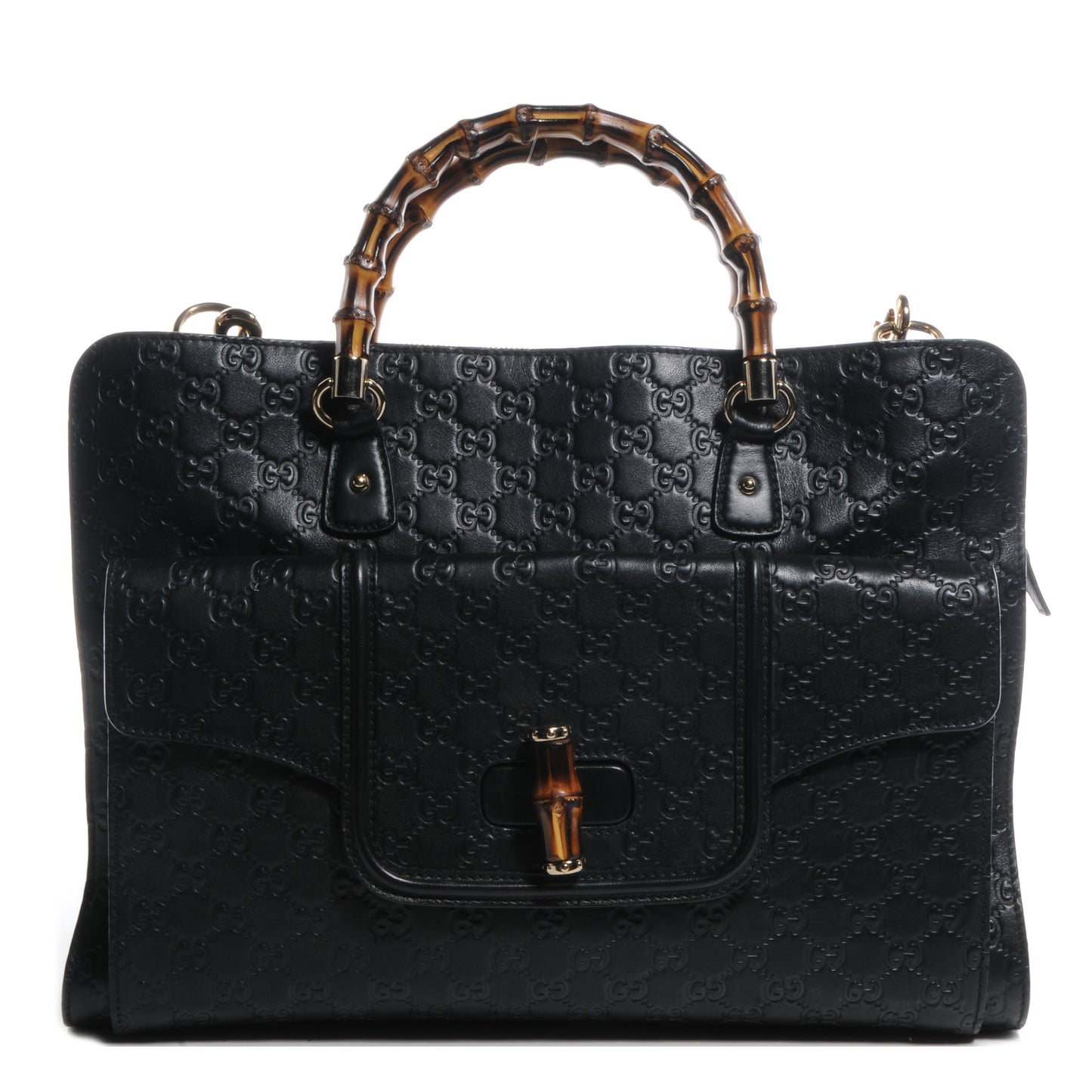 Guccissima Bamboo Messenger Bag Black