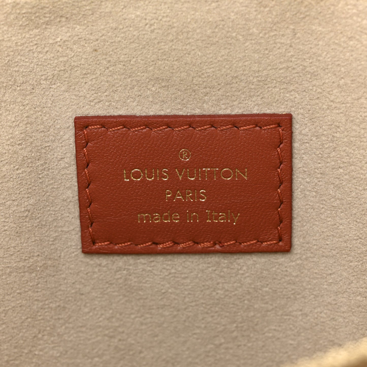 Lambskin Embossed Monogram Coussin PM Terracotta Brown