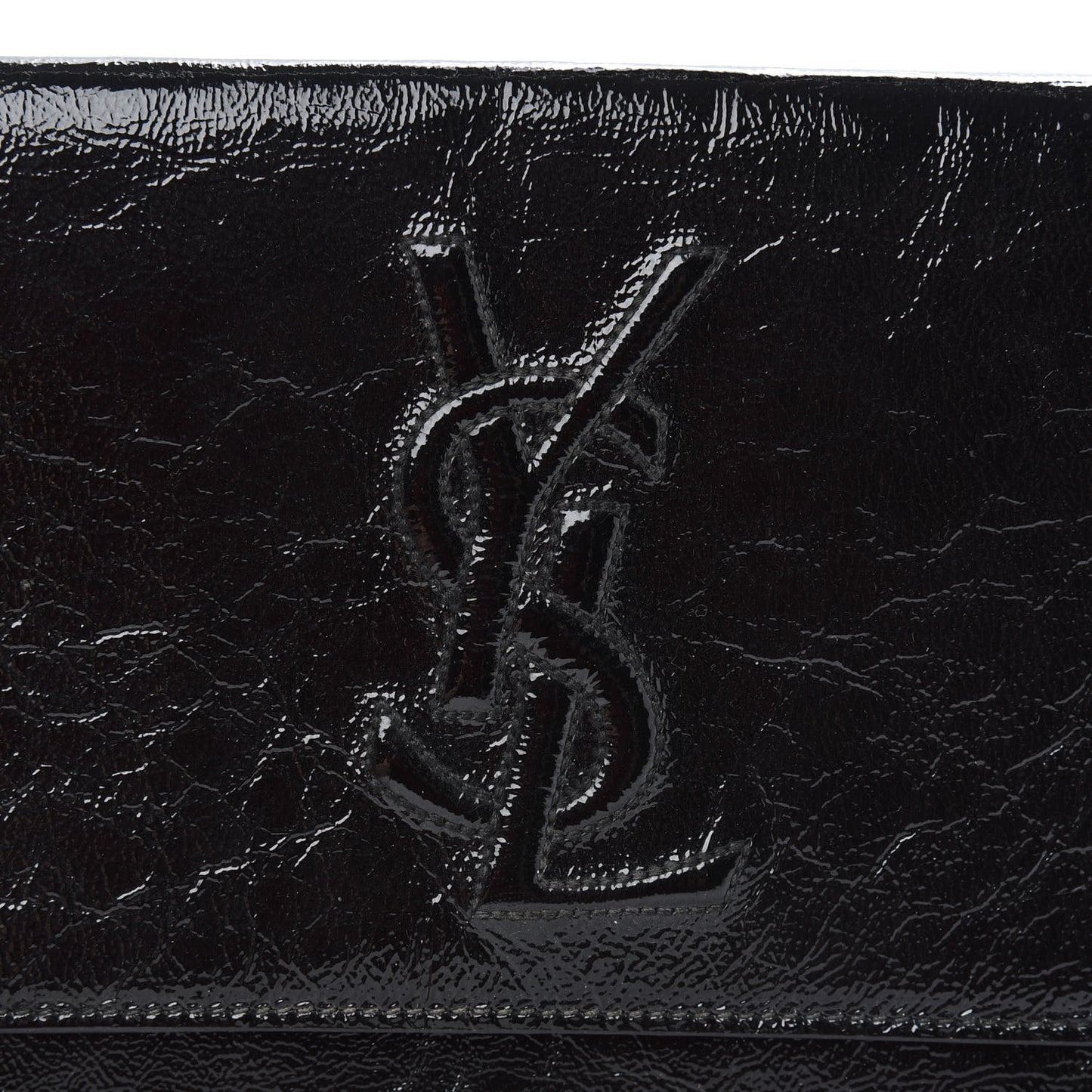 Textured Patent Monogram Large Belle De Jour Clutch Black