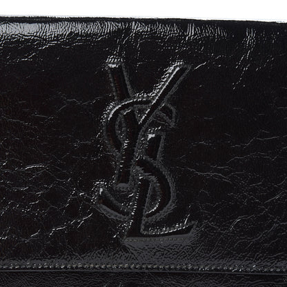 Saint Laurent Textured Patent Monogram Large Belle De Jour Clutch Black 7 of 7