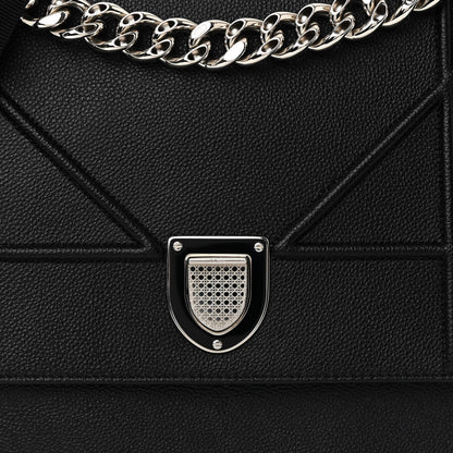 Christian Dior Grained Calfskin Diorama Satchel Black 9 of 17