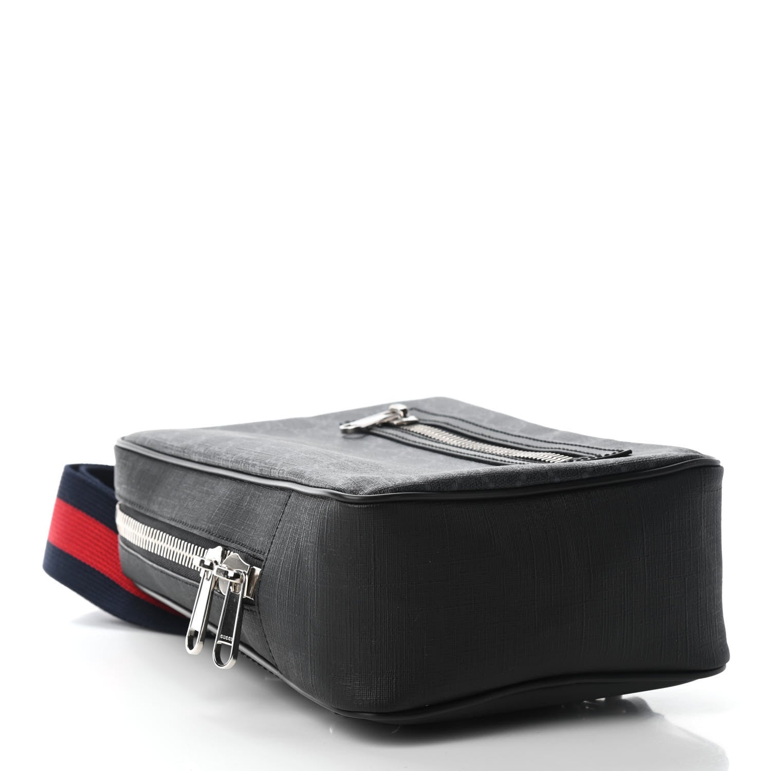 Gucci GG Supreme Monogram Web Belt Bag Black Grey 4 of 9