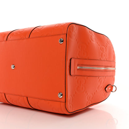 Gucci Piuma Calfskin Jumbo GG Embossed Large Duffle Bag Good Orange 7 of 8