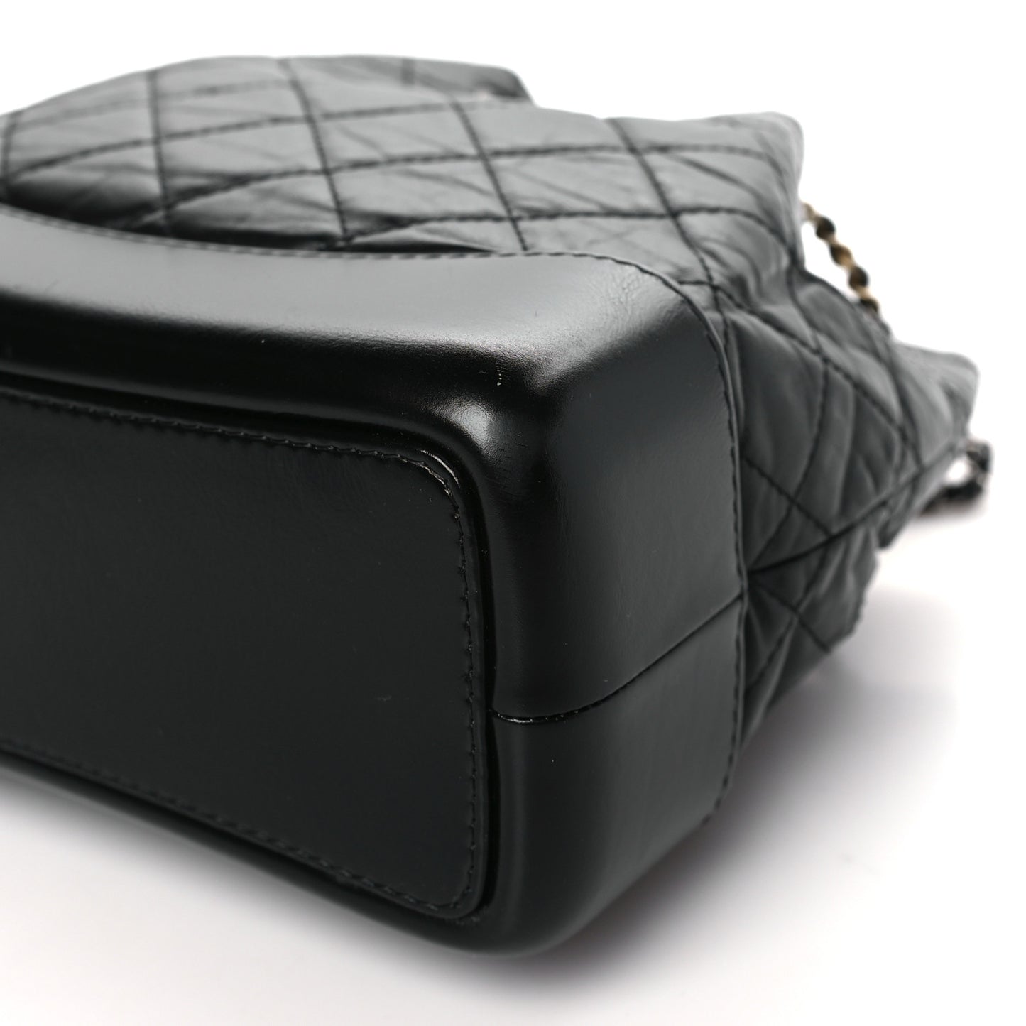 Aged Calfskin Quilted Small Gabrielle Backpack Black