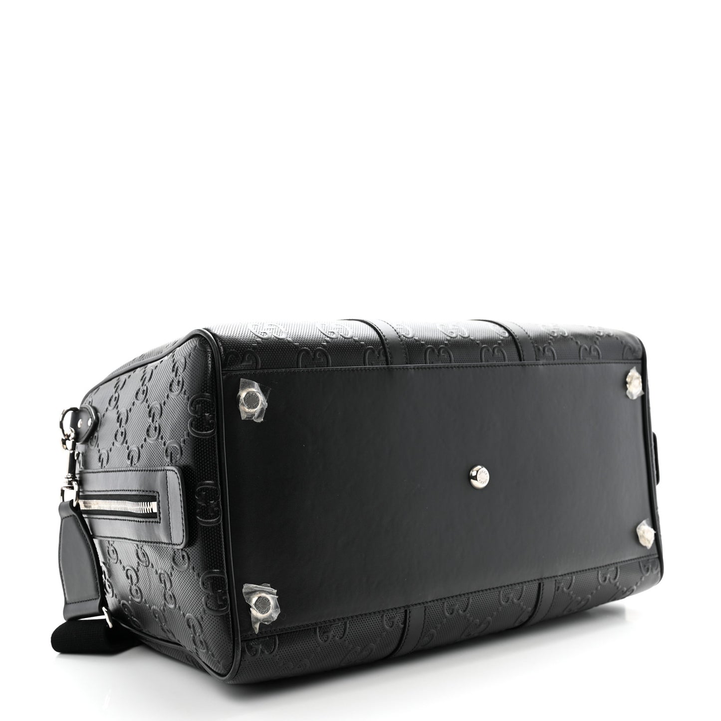Calfskin GG Tennis Embossed Duffle Bag Black
