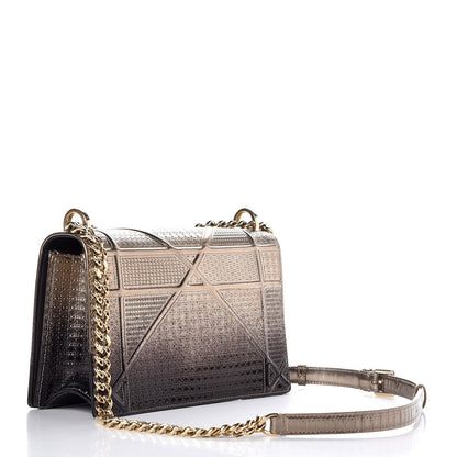 Christian Dior Metallic Patent Micro-Cannage Gradient Medium Diorama Flap Bag Bronze Gold 4 of 10