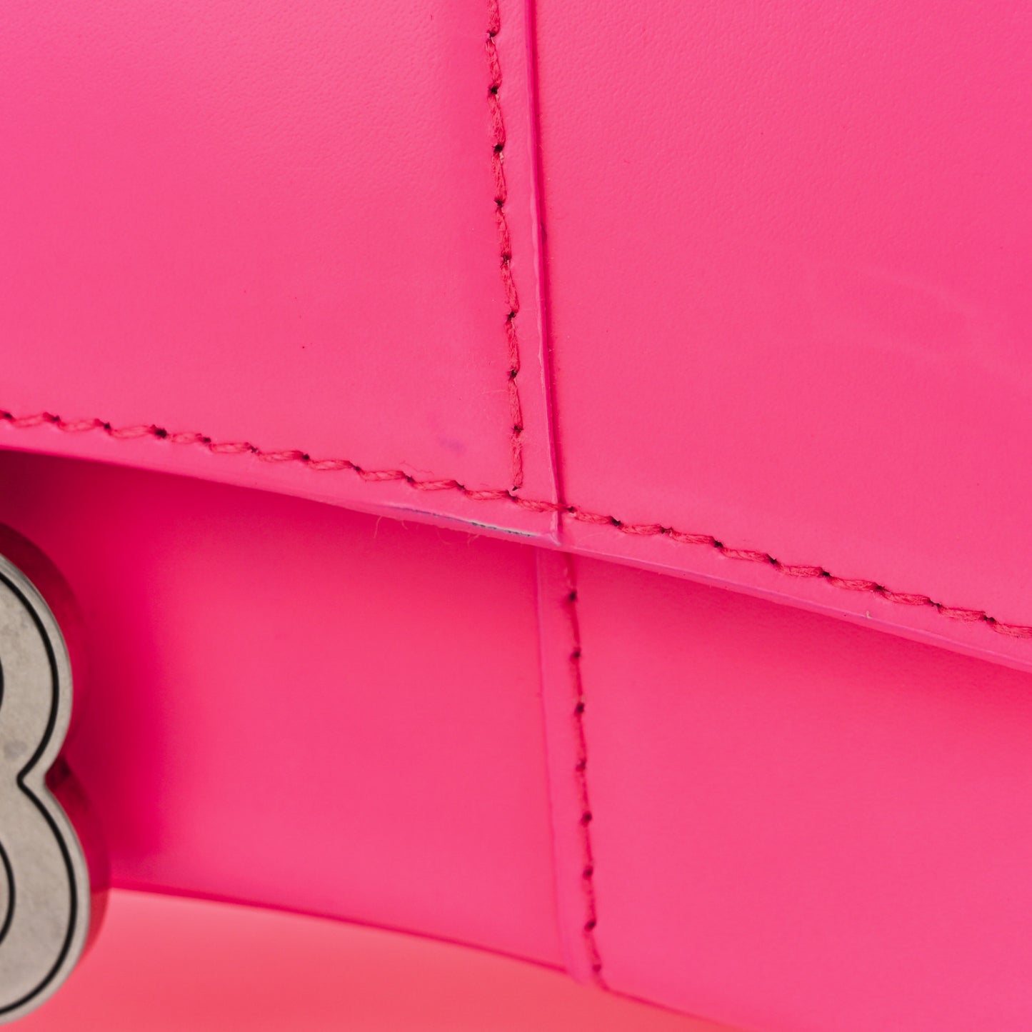 Shiny Box Calfskin Hourglass Top Handle Bag XS Fluo Pink