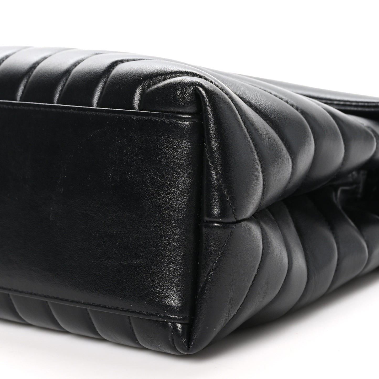 Calfskin Y Quilted Monogram Monochrome Medium Loulou Chain Satchel Black