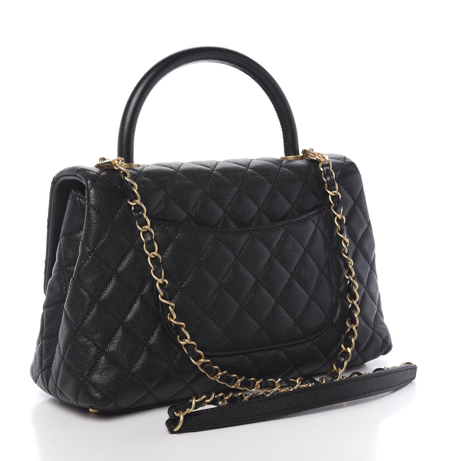Chanel Caviar Quilted Small Coco Handle Flap Black 3 of 10